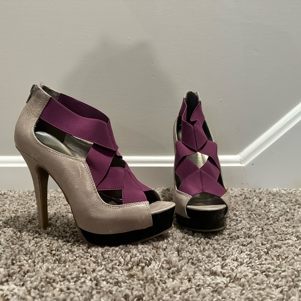 The Limited Purple and Tan High Heels with Platform